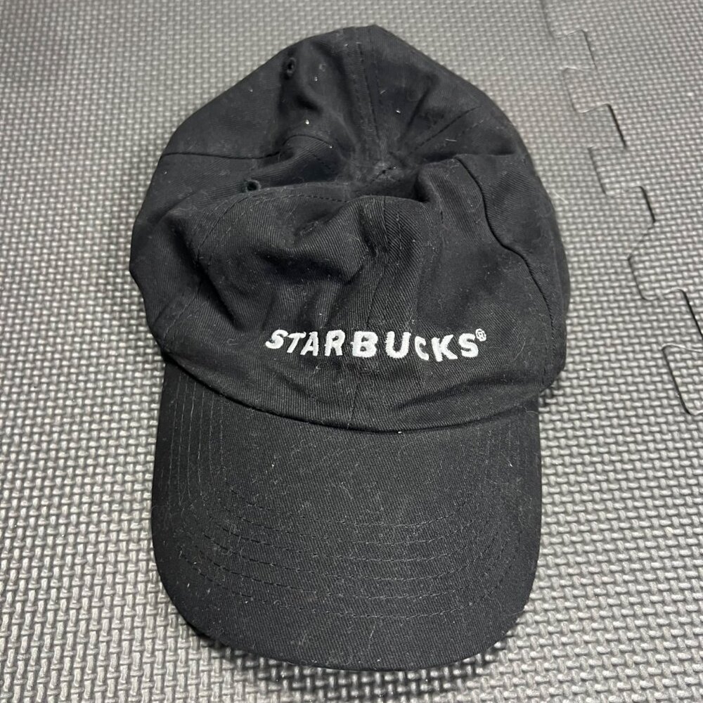 Starbucks Black Adjustable Baseball Cap Embroidered Logo Cotton Unisex One Size